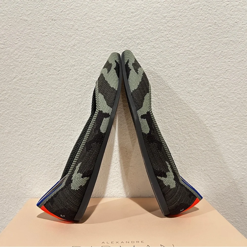 Rothy's The Point Flats in Olive Camo, Size 10, New in Box